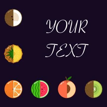 Fruits equally oriented vector pattern isolated with space for text 스톡 일러스트