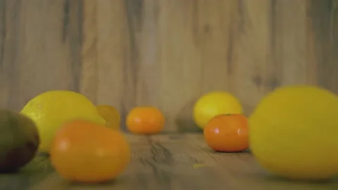 Fruits falling 4k cinematic slow motion Video stock 150463124