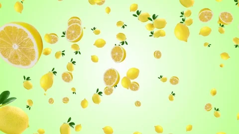 Fruits falling on color background Stock Footage 95002224