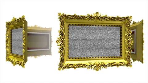 Fruits in gold picture frames Stock Footage 90520071