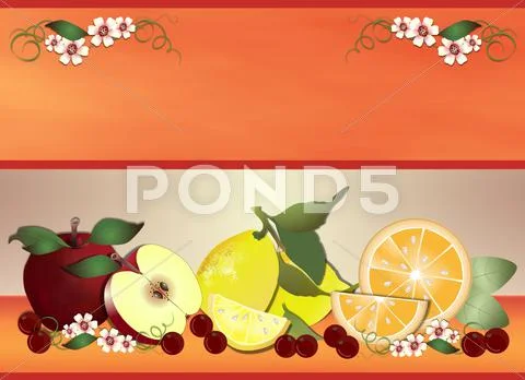 Fruits for health orange Stock Illustration