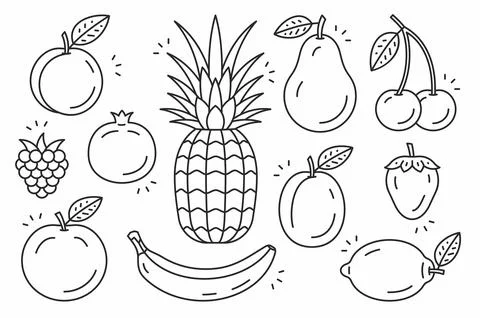Fruits icon set Illustrazione stock