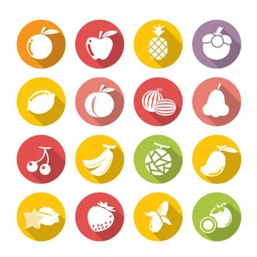 Fruits icon.flat theme. Stock Illustration
