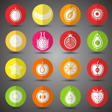 Fruits icons Stock Illustration