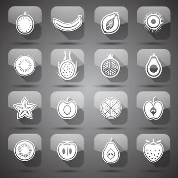 Fruits icons Stock Illustration