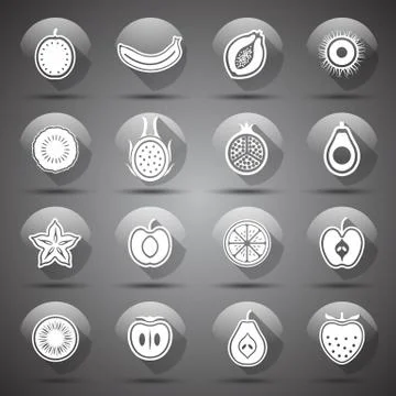 Fruits icons Stock Illustration