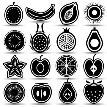 Fruits icons Stock Illustration