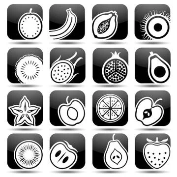 Fruits icons Stock Illustration