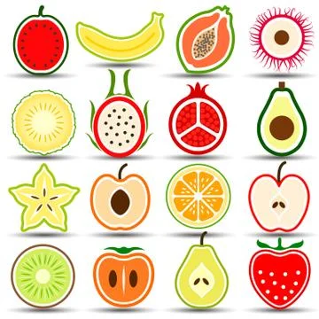 Fruits icons Stock Illustration