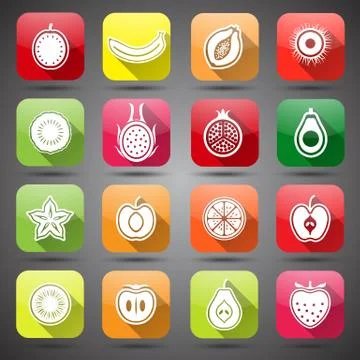 Fruits icons Stock Illustration