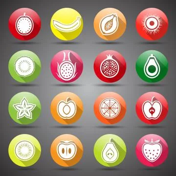 Fruits icons Stock Illustration