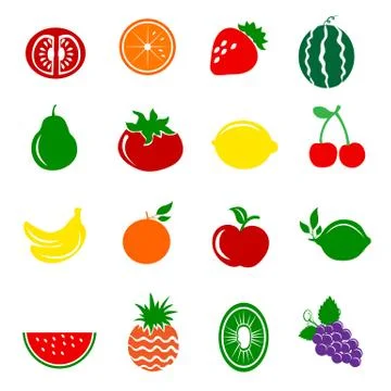 Fruits Icons Set Stock-Illustration