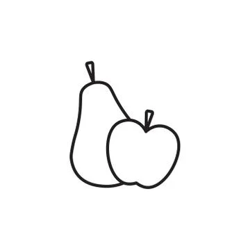 Fruits icons vector on white background Stock Illustration