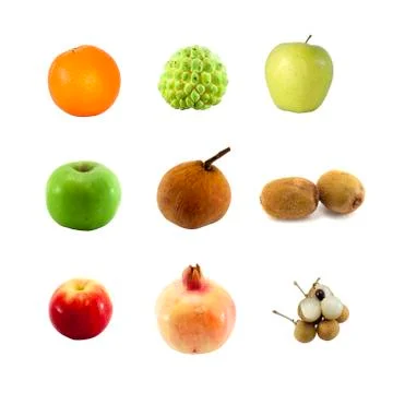 Fruits isolated on white background. Stock-Fotos
