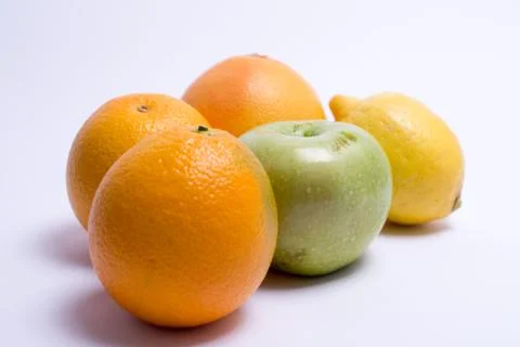 Fruits isolated on a white background. Stock Photos