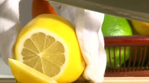 Fruits, lemon and orange, slice, 2 clips Video stock 10719096