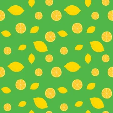 Fruits lemon seamless patterns vector Stock Illustration
