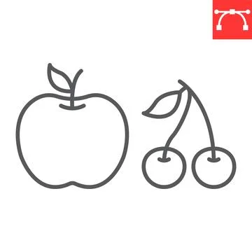 Fruits line icon Stock Illustration