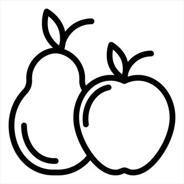Fruits line icon vector illustration isolated on white background Stock Illustration