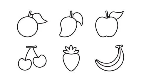 Fruits line style icon set vector illustration Stock Illustration