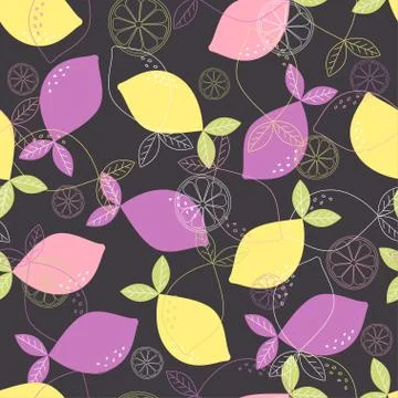 Fruits mix pattern Illustrazione stock