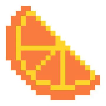 Fruits orange pattern. Pixel orange image. Vector Illustration of pixel art. Stock Illustration