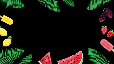 FRUITS PALM ON BLACK RENDER Stock Footage 242940053
