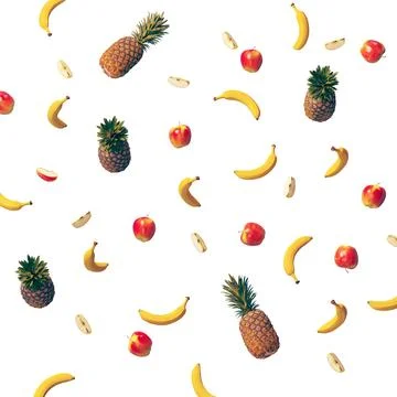 Fruits pattern 3d visualization illustration Stock Illustration