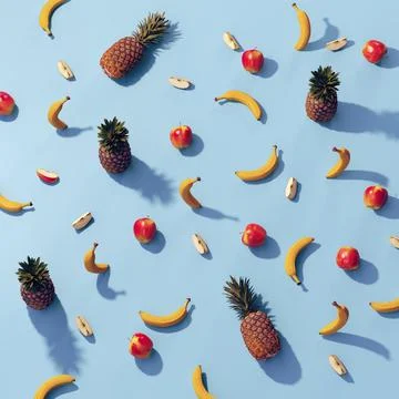 Fruits pattern 3d visualization texture background Stock Illustration