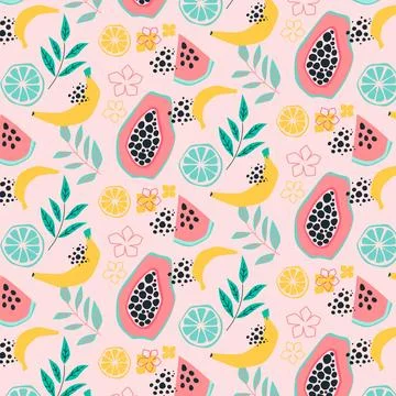 Fruits pattern pack concept Illustrazione stock