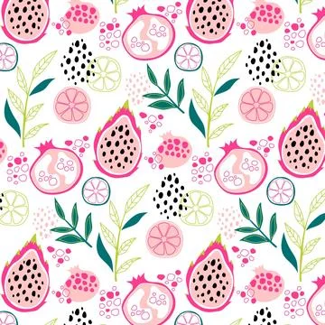 Fruits pattern pack style Stock Illustration