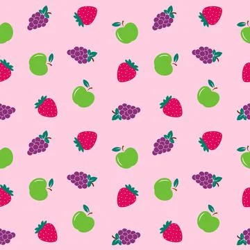 Fruits pattern on pink background Stock Illustration