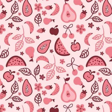 Fruits pattern set Stock Illustration