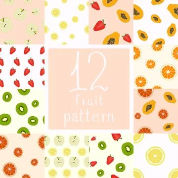 Fruits patterns Stock Illustration