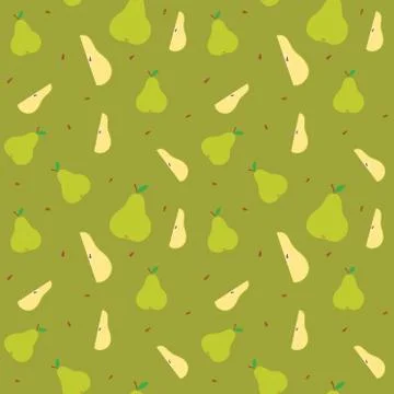 Fruits pear seamless patterns Stock Illustration