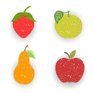 Fruits-pears and apples Stock Illustration