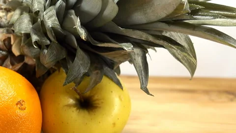 Fruits pineapple, orange and apple. Stock-Footage 123102703