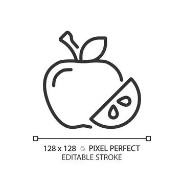 Fruits pixel perfect linear icon イラスト素材