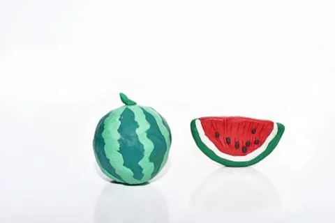 Fruits from plasticine. Stock Photos