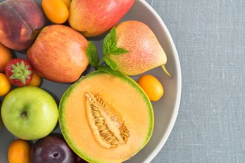 Fruits on a plate Stock Photos