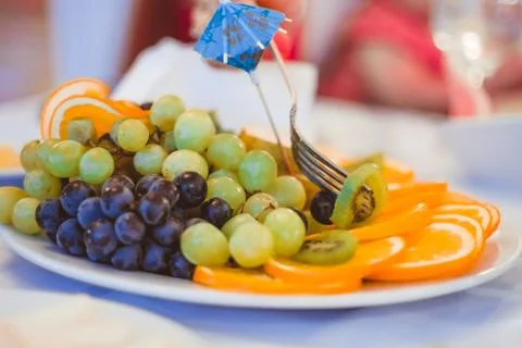 Fruits on a plate Stock Photos