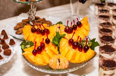 Fruits on the plate Stock Photos
