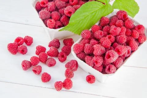 Fruits raspberries on a table Stock Photos