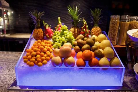 Fruits in restaurant buffet Foto stock