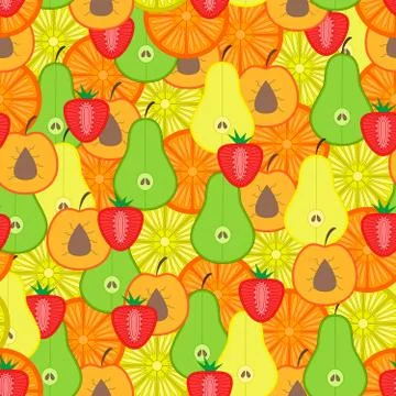 Fruits seamless pattern Stock Illustration