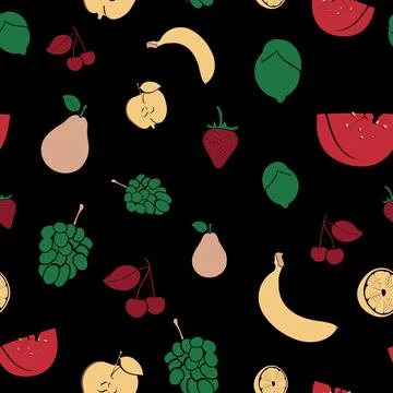 Fruits seamless pattern. Stock Illustration