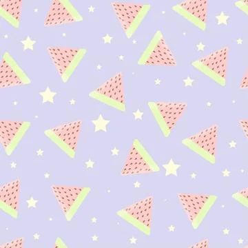 Fruits seamless pattern with watermelon Stock Illustration