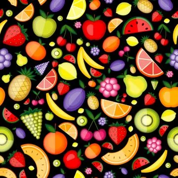 Fruits seamless pattern for your design Stock Illustration