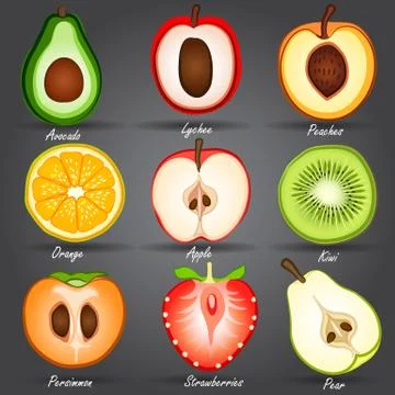 Fruits set Stock Illustration