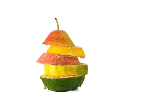 Fruits set on white background Stock Photos